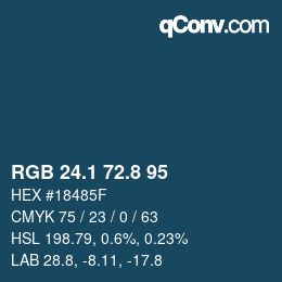 Color code: RGB 24.1 72.8 95 | qconv.com