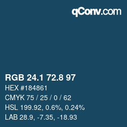 カラーコード: RGB 24.1 72.8 97 | qconv.com
