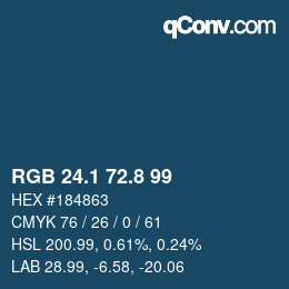 Color code: RGB 24.1 72.8 99 | qconv.com