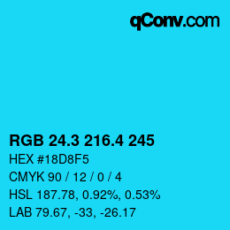 カラーコード: RGB 24.3 216.4 245 | qconv.com
