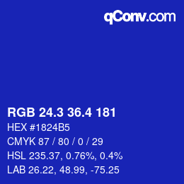 カラーコード: RGB 24.3 36.4 181 | qconv.com
