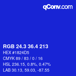 カラーコード: RGB 24.3 36.4 213 | qconv.com