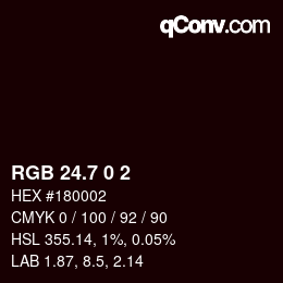 カラーコード: RGB 24.7 0 2 | qconv.com