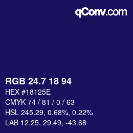 カラーコード: RGB 24.7 18 94 | qconv.com