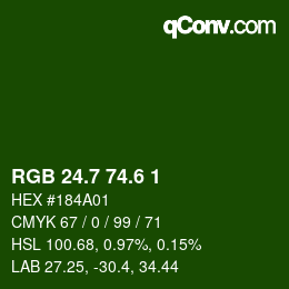 カラーコード: RGB 24.7 74.6 1 | qconv.com