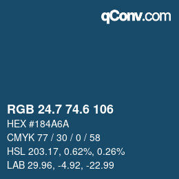 カラーコード: RGB 24.7 74.6 106 | qconv.com
