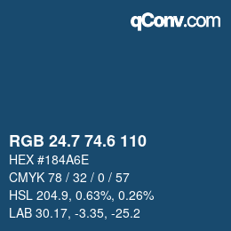 カラーコード: RGB 24.7 74.6 110 | qconv.com
