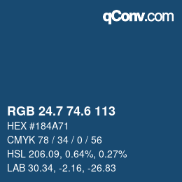 カラーコード: RGB 24.7 74.6 113 | qconv.com
