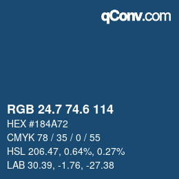 カラーコード: RGB 24.7 74.6 114 | qconv.com