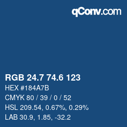 カラーコード: RGB 24.7 74.6 123 | qconv.com