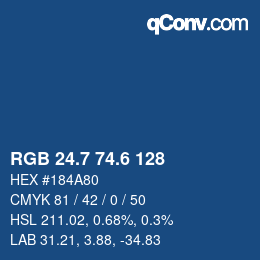 カラーコード: RGB 24.7 74.6 128 | qconv.com