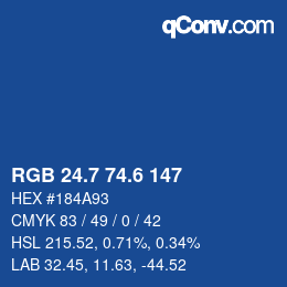 カラーコード: RGB 24.7 74.6 147 | qconv.com