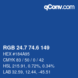 カラーコード: RGB 24.7 74.6 149 | qconv.com