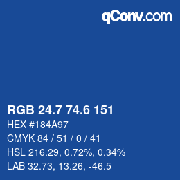 カラーコード: RGB 24.7 74.6 151 | qconv.com