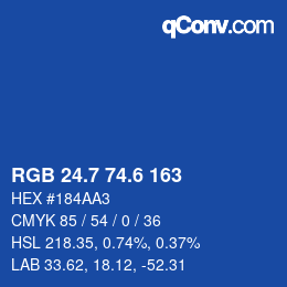 カラーコード: RGB 24.7 74.6 163 | qconv.com