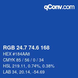 カラーコード: RGB 24.7 74.6 168 | qconv.com