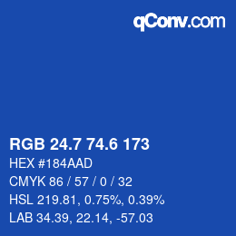 カラーコード: RGB 24.7 74.6 173 | qconv.com