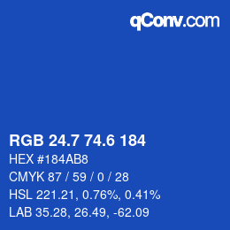 カラーコード: RGB 24.7 74.6 184 | qconv.com