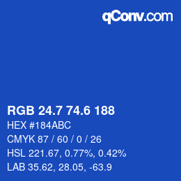 カラーコード: RGB 24.7 74.6 188 | qconv.com