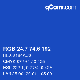 カラーコード: RGB 24.7 74.6 192 | qconv.com