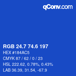 カラーコード: RGB 24.7 74.6 197 | qconv.com