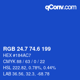 カラーコード: RGB 24.7 74.6 199 | qconv.com