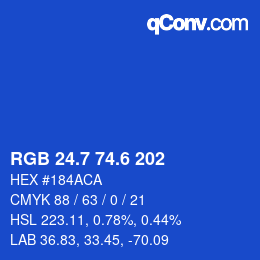 カラーコード: RGB 24.7 74.6 202 | qconv.com
