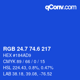 カラーコード: RGB 24.7 74.6 217 | qconv.com