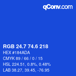 カラーコード: RGB 24.7 74.6 218 | qconv.com
