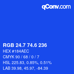 カラーコード: RGB 24.7 74.6 236 | qconv.com