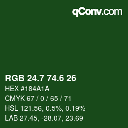 カラーコード: RGB 24.7 74.6 26 | qconv.com