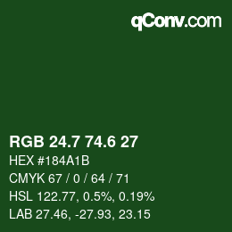 カラーコード: RGB 24.7 74.6 27 | qconv.com