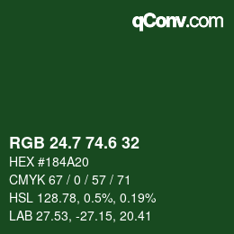 カラーコード: RGB 24.7 74.6 32 | qconv.com