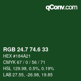 カラーコード: RGB 24.7 74.6 33 | qconv.com