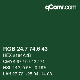 カラーコード: RGB 24.7 74.6 43 | qconv.com
