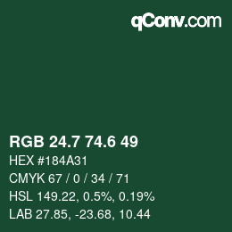 カラーコード: RGB 24.7 74.6 49 | qconv.com