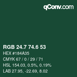 カラーコード: RGB 24.7 74.6 53 | qconv.com