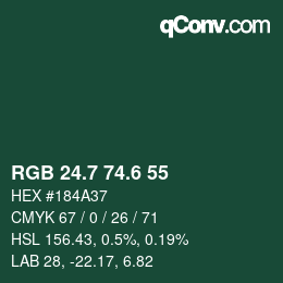 カラーコード: RGB 24.7 74.6 55 | qconv.com