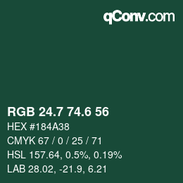 カラーコード: RGB 24.7 74.6 56 | qconv.com