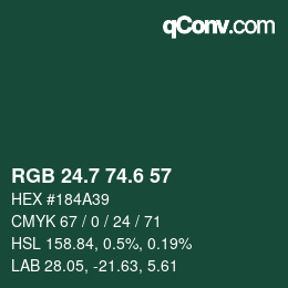 カラーコード: RGB 24.7 74.6 57 | qconv.com
