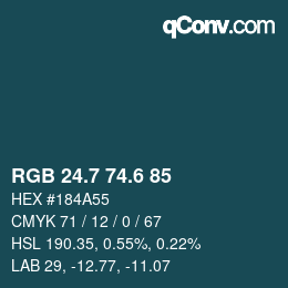 カラーコード: RGB 24.7 74.6 85 | qconv.com