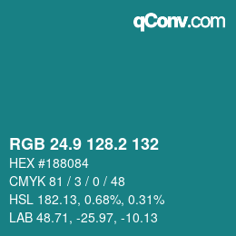 Color code: RGB 24.9 128.2 132 | qconv.com