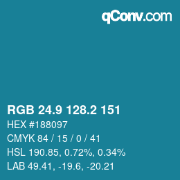 Color code: RGB 24.9 128.2 151 | qconv.com