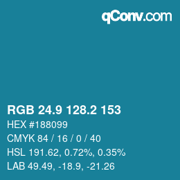 カラーコード: RGB 24.9 128.2 153 | qconv.com
