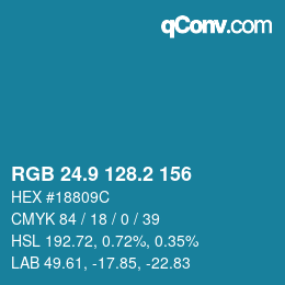 Color code: RGB 24.9 128.2 156 | qconv.com