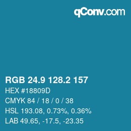 Color code: RGB 24.9 128.2 157 | qconv.com