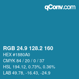Color code: RGB 24.9 128.2 160 | qconv.com