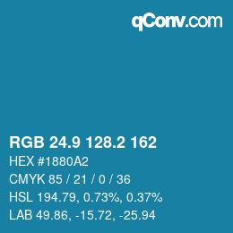 Farbcode: RGB 24.9 128.2 162 | qconv.com