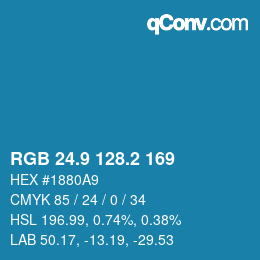 Color code: RGB 24.9 128.2 169 | qconv.com