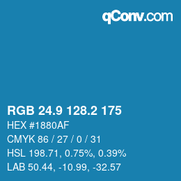 Color code: RGB 24.9 128.2 175 | qconv.com